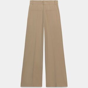 Zara Tan Pants Elegant Tan Wide-Leg Women's Pants